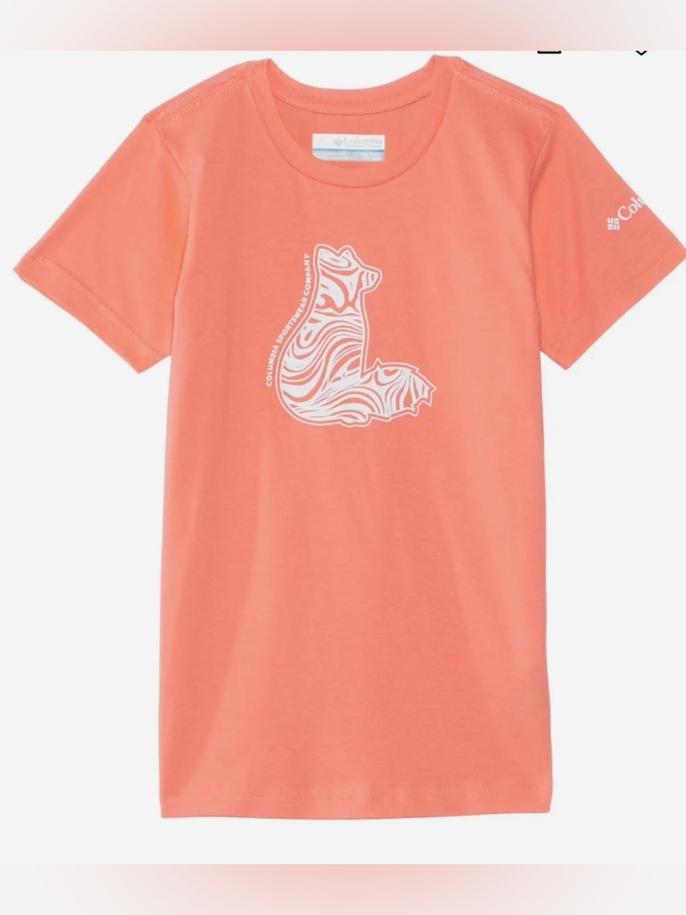 Columbia Kids Coral Pink Short-Sleeve Tee with White Graphic